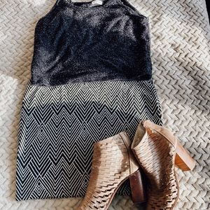 🖤 Zara Geometric Knit Mini Skirt